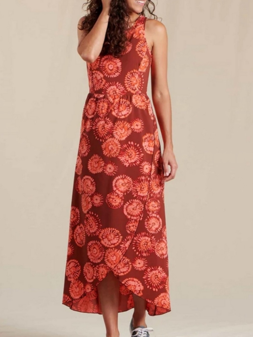 Toad & Co Women's Sunkissed Maxi Dress in grenadine tie dye print size small
